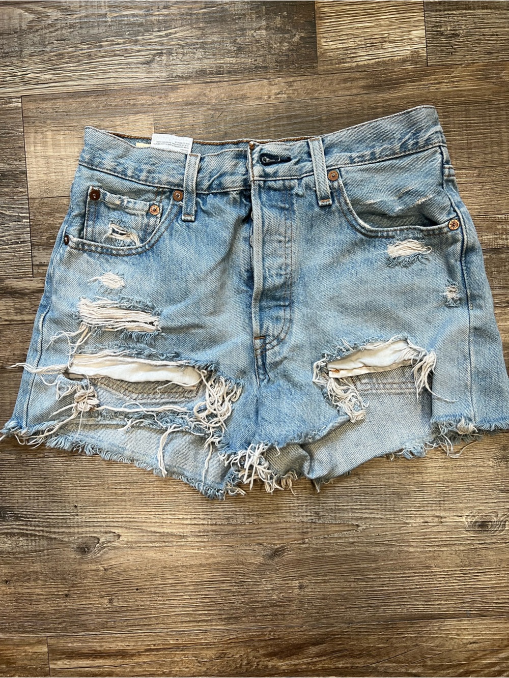 Light Blue Distressed Women’s Denim Jeans Shorts